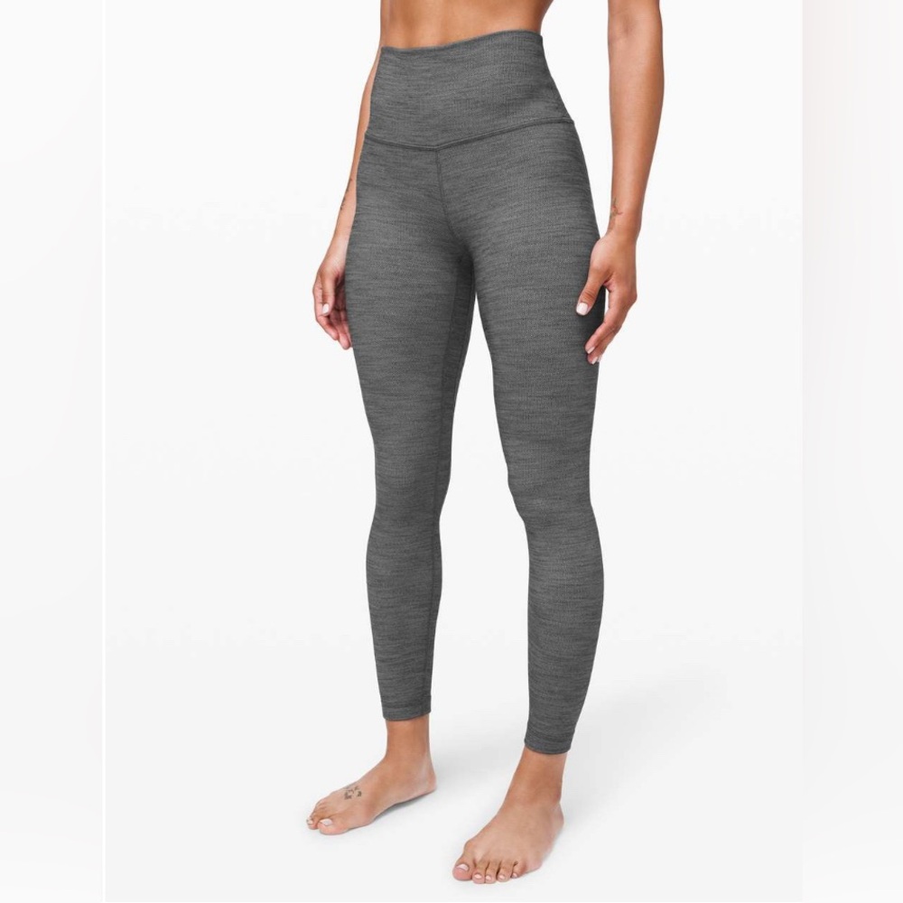 NWOT Lululemon Align 25" Mini Heathered Herringbone Heathered Black White